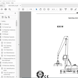 Sennebogen 835 M Operating Instruction Manual 835.0.500 - PDF DOWNLOAD
