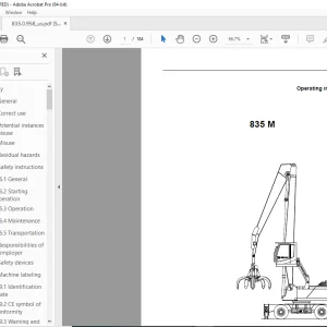 Sennebogen 835 M Operating Instruction Manual 835.0.958 - PDF DOWNLOAD