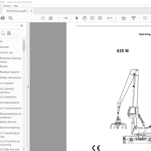 Sennebogen 835 M Operating Instruction Manual 835.0.610 - PDF DOWNLOAD