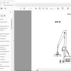 Sennebogen 835 M Wartungsanleitung 835.0.548 - PDF DOWNLOAD