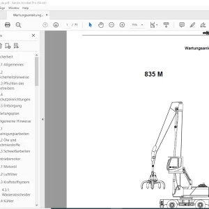 Sennebogen 835 M Wartungsanleitung 835.0.500 - PDF DOWNLOAD
