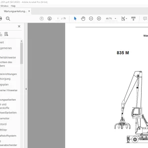 Sennebogen 835 M Wartungsanleitung 835.0.611 - PDF DOWNLOAD