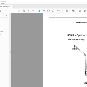 Sennebogen 835 R Spezial Bedienungs & Wartungsanleitung 835.5.255 PDF