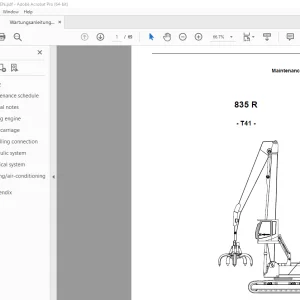 Sennebogen 835 R T41 Maintenance Instruction Manual 835.5.538 PDF