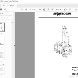 Sennebogen 835.0.1121 Maschine Project Parts Manual  - PDF DOWNLOAD