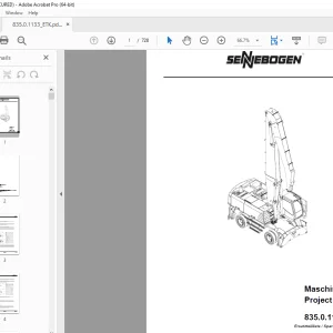 Sennebogen 835.0.1133 Maschine Project Parts Manual - PDF DOWNLOAD