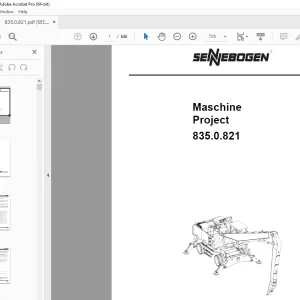 Sennebogen 835.0.821 Maschine Project Parts Manual - PDF DOWNLOAD