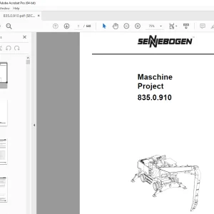Sennebogen 835.0.910 Maschine Project Parts Manual - PDF DOWNLOAD