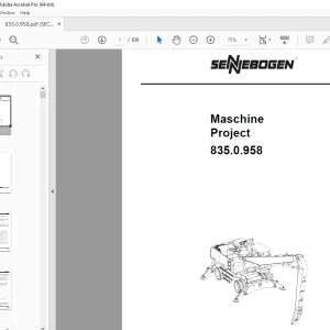 Sennebogen 835.0.958 Maschine Project Parts Manual - PDF DOWNLOAD