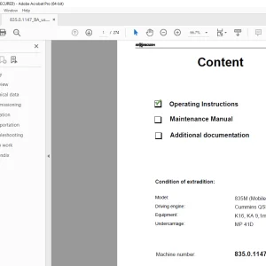 Sennebogen 835M Operating Instruction Manual 835.0.1147 - PDF DOWNLOAD