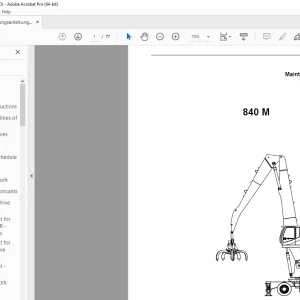 Sennebogen 840 M Maintenance Instruction Manual 840.0.209 PDF