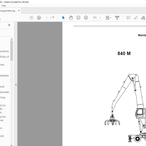 Sennebogen 840 M Maintenance Instruction Manual - PDF DOWNLOAD