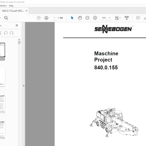 Sennebogen 840.0.155 Maschine Project Parts Manual - PDF DOWNLOAD