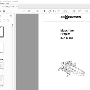 Sennebogen 840.0.209 Maschine Project Parts Manual - PDF DOWNLOAD