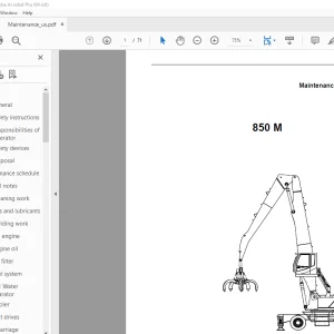 Sennebogen 850 M Maintenance Instruction Manual 850.0.132 - PDF DOWNLOAD