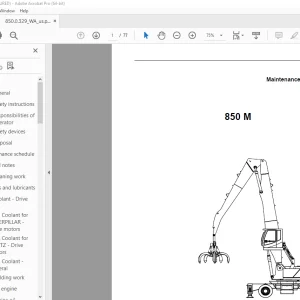 Sennebogen 850 M Maintenance Instruction Manual 850.0.329 - PDF DOWNLOAD