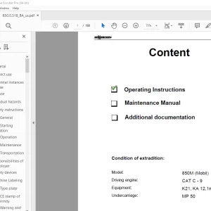 Sennebogen 850 M Operating Instruction Manual 850.0.318 - PDF DOWNLOAD