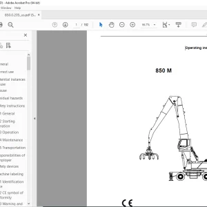 Sennebogen 850 M Operating Instruction Manual 850.0.205 - PDF DOWNLOAD