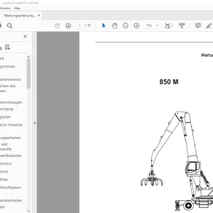 Sennebogen 850 M Wartungsanleitung 850.0.132 - PDF DOWNLOAD
