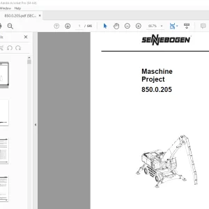 Sennebogen 850.0.205 Maschine Project Parts Manual - PDF DOWNLOAD