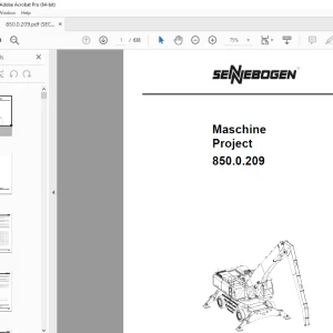 Sennebogen 850.0.209 Maschine Project Parts Manual - PDF DOWNLOAD