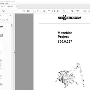 Sennebogen 850.0.227 Maschine Project Parts Manual - PDF DOWNLOAD