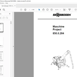 Sennebogen 850.0.284 Maschine Project Parts Manual - PDF DOWNLOAD