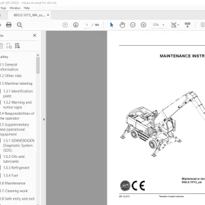 Sennebogen 860 Maintenance Instruction Manual 860.0.1015 - PDF DOWNLOAD