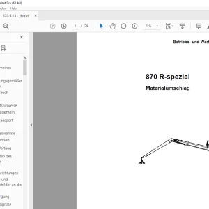 Sennebogen 870 R-spezial Betriebs und Wartungsanleitung PDF