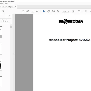 Sennebogen 870.5.131 Maschine Project Parts Manual - PDF DOWNLOAD