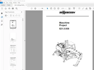 Sennebogen Maschine Project 821.0.936 Parts Manual - PDF DOWNLOAD