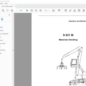 Sennebogen S 821 M Handling Operation & Maintenance Manual 821.0.189 PDF