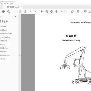 Sennebogen S 821 M Bedienungs und Wartungsanleitung 821.0.220 PDF