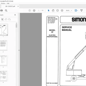 Simon ELECTRO-PROPORTIONAL SERVICE MANUAL 89-100307