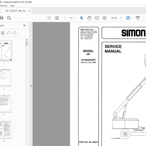 Simon MP HYDRA PORT SERVICE MANUAL 89-100207 PD