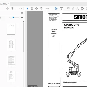 Simon Model 32/21 Electric & Gas Operator's Manual 89-411002 - PDF