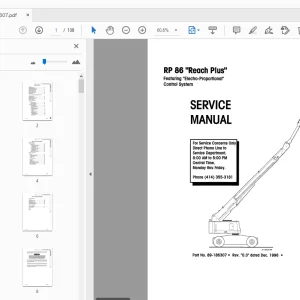 Simon RP 86 Reach Plus Electro-Proportional Service Manual 89-186307 - PDF