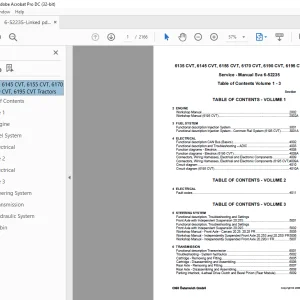 Steyr 6135 CVT 6145 CVT 6155 CVT 6170 CVT 6190 CVT 6195 CVT Tractors Service Manual PDF