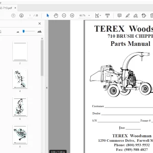 TEREX 710 Brush Chipper Woodsman Parts Manual 12500182-710 - PDF