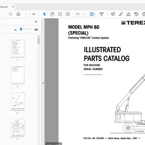 TEREX AERIAL MPH 60 SPECIAL ILLUSTRATED PARTS MANUAL - PDF