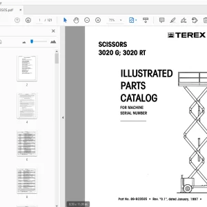 TEREX AERIALS 3020 G; 3020 RT SCISSORS ILLUSTRATED PARTS MANUAL - PDF