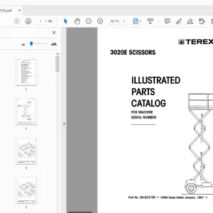 TEREX AERIALS 3020E SCISSORS ILLUSTRATED PARTS MANUAL 89-923705 - PDF