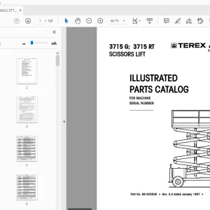 TEREX AERIALS 3715 G; 3715 RT SCISSORS LIFT ILLUSTRATED PARTS MANUAL - PDF