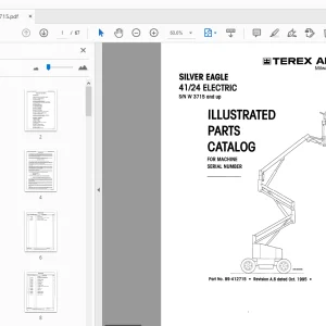 TEREX AERIALS 41/24 SILVER EAGLE ELECTRIC ILLUSTRATED PARTS MANUAL - PDF