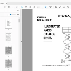 TEREX AERIALS 4612 G; 4612 RT SCISSORS ILLUSTRATED PARTS MANUAL - PDF