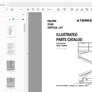 TEREX AERIALS FALCON 2548 VERTICAL LIFT ILLUSTRATED PARTS MANUAL - PDF
