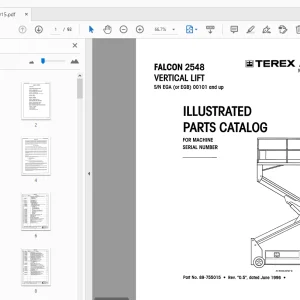 TEREX AERIALS FALCON 2548 VERTICAL LIFT ILLUSTRATED PARTS MANUAL - PDF