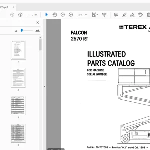 TEREX AERIALS FALCON 2570 RT ILLUSTRATED PARTS MANUAL - PDF