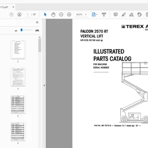 TEREX AERIALS FALCON 2570 RT VERTICAL LIFT ILLUSTRATED PARTS MANUAL - PDF