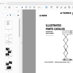 TEREX AERIALS LO-RIDER ILLUSTRATED PARTS MANUAL 89-940005 - PDF